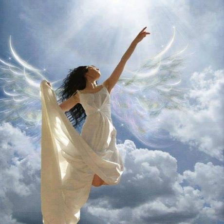 Angel reaching for the sky